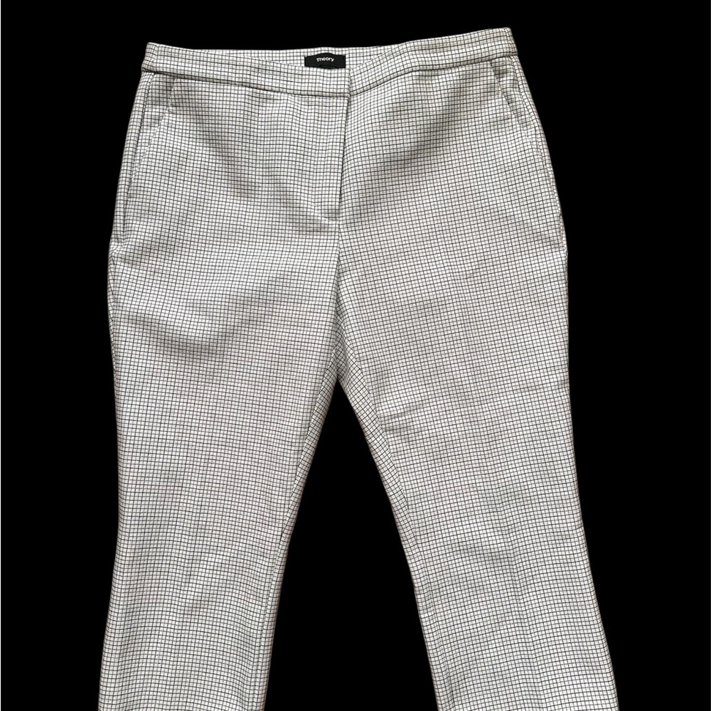 Theory Black and White Straight Leg Pants
